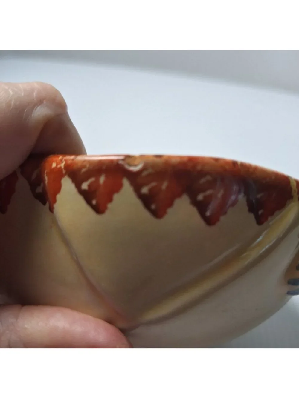 ITALIAN POTTERY CERAMIC SERVING DISH BASKET WITH 2 HANDLES SQUARE SHAPE **READ